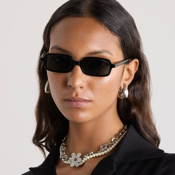 NEW Miu Miu MU11ZS 16K5S0 Miu Miu rectangular acetate black